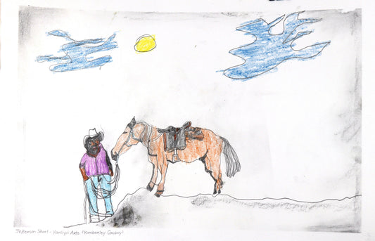 350-26 Kimberley Cowboy. 38 x 55cm Pencil/Pen on Archival Paper