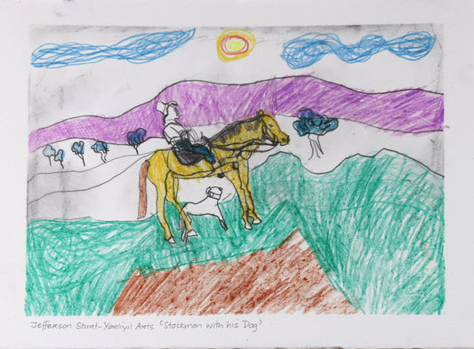 347-26 Stockman with his Dog. 28 x 38cm Pencil/Pen on Archival Paper