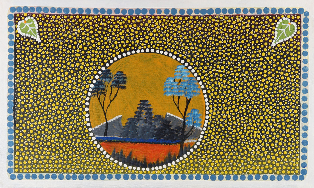 342-26 Sand Dunes and Bush Passionfruit - Louisa Downs Station . 30x50cm acrylic on canvas