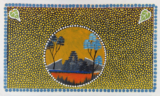 342-26 Sand Dunes and Bush Passionfruit - Louisa Downs Station . 30x50cm acrylic on canvas