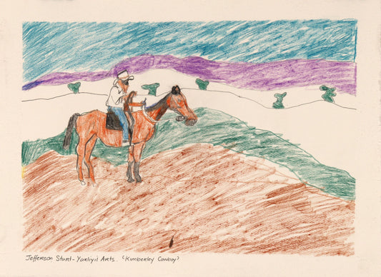 363-26 Kimberley Cowboy. 28 x 38cm Pencil/Pen on Archival Paper
