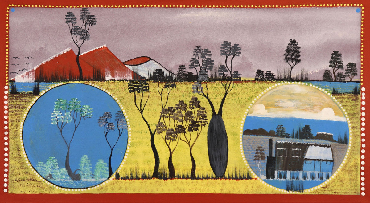 424-26 Louisa Downs Station Homestead. 90x50cm acrylic on canvas