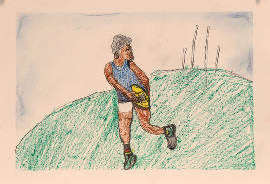 439-26 Halls Creek Footy Game 30 x 42cm Pencil/Pen on Archival Paper
