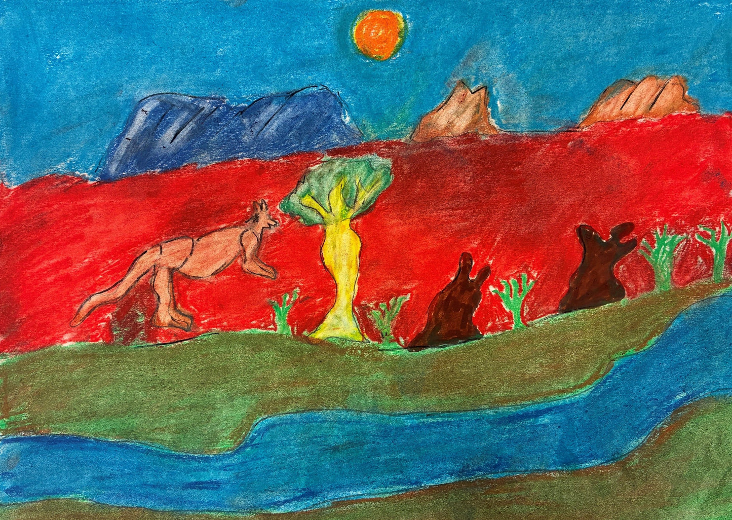 153-26 Kimberley Wet Season - Land, Waterways and Skies. 30x42cm pen/pencil/pastel on paper