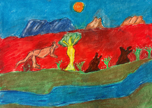 153-26 Kimberley Wet Season - Land, Waterways and Skies. 30x42cm pen/pencil/pastel on paper