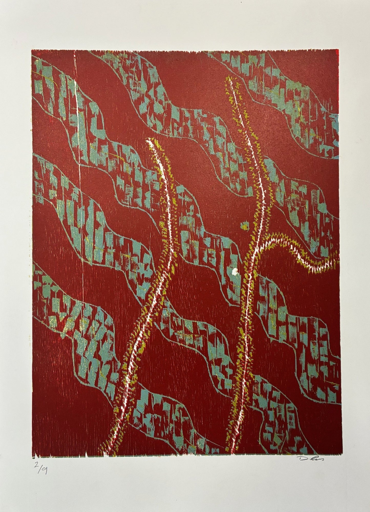 193-12 My Grandmother's Country - Dianne. Woodblock Print, 52x38cm