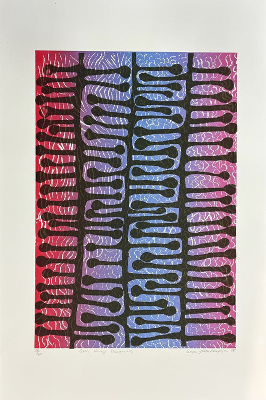 35-26 Bush Honey Dreaming. 38x58cm ltd ed. of 30 screen print