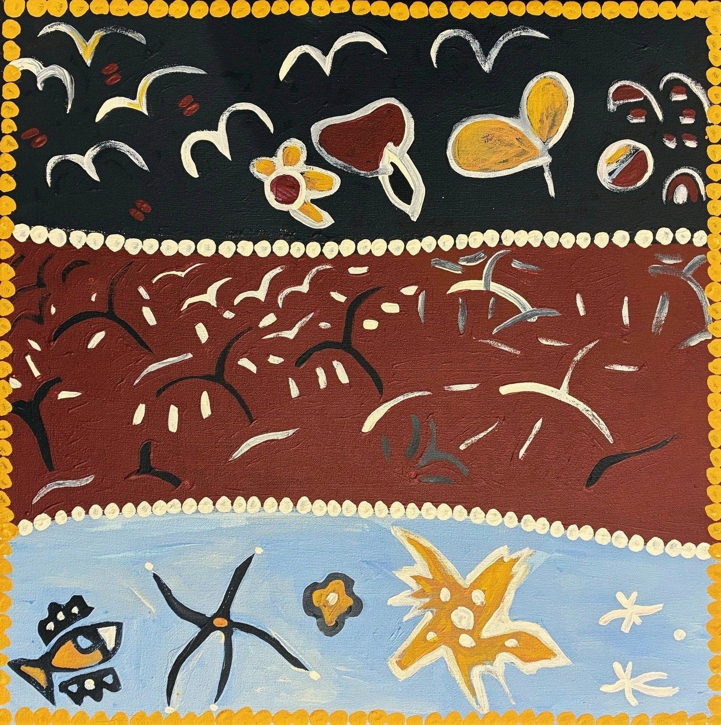 94-26 Walla Walla - Eagle Dreaming. 50 x 50 cm acrylic on canvas